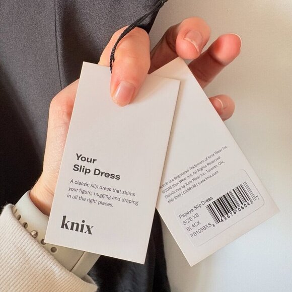 Knix Papaya Satin Slip Midi Dress NWT Black Size XS - Picture 4 of 5